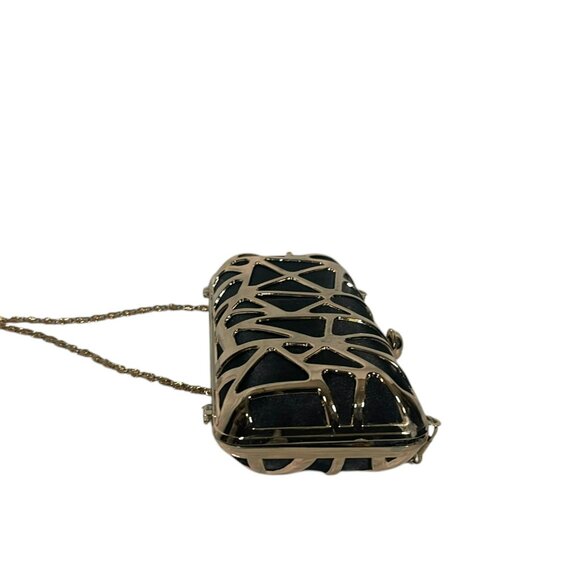 Sephora Black/Goldtone Evening Purse Chain Clutch - Picture 5 of 7